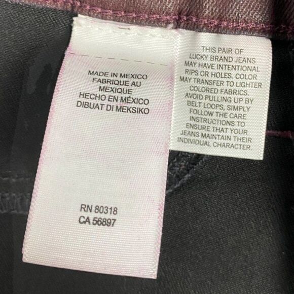Lucky brand Burgundy Charlie Skinny Coated Denim Ankle Jeans US 2/26 - Picture 16 of 16